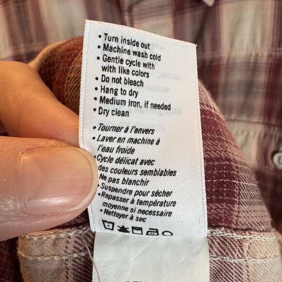 PAIGE Women's M Red Plaid Button Up Shirt Cotton Long Sleeve Soft Flannel Cozy - Picture 8 of 9